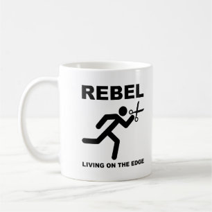 Caneca De Café Rebelde na borda Engraçada