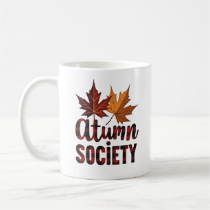 Caneca De Café Recaída de Xadrezes da Sociedade do Outono