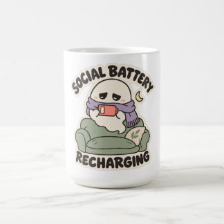 Caneca De Café Recarregando a Bateria Social: Introvertido Acoged