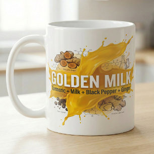 Caneca De Café Receita Botânica de Latte de Açafrão Dourado