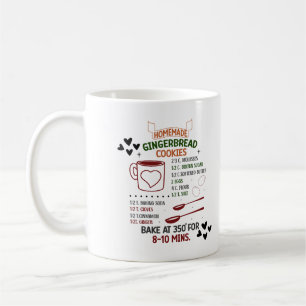Caneca De Café Receita Caseira de Biscoito de Gengibre como Prese