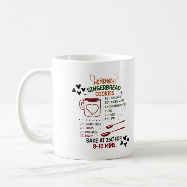 Caneca De Café Receita Caseira de Biscoito de Gengibre como Prese (Esquerda)