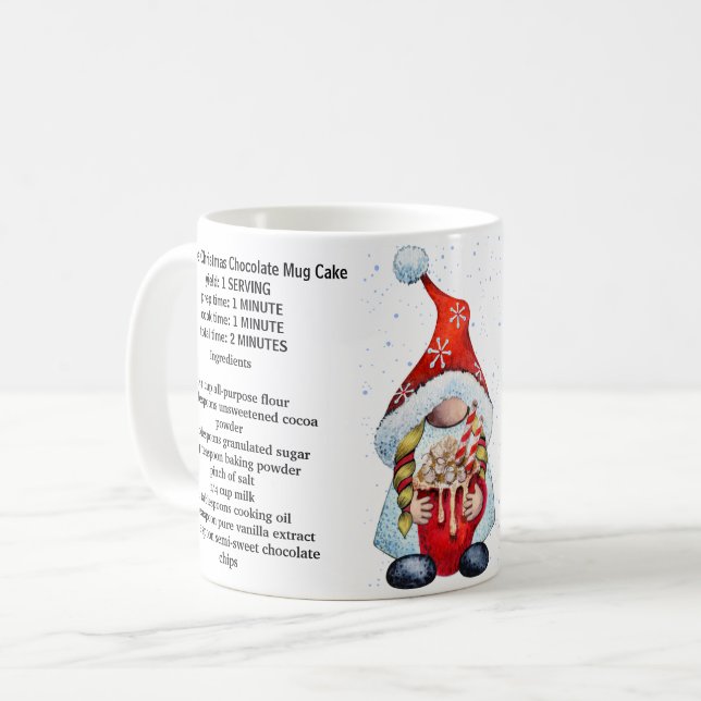 Caneca De Café Receita de Bolo de Mug de Natal (Frente Esquerda)