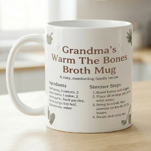 Caneca De Café Receita de Caldo de Osso para Aquecer os Ossos da