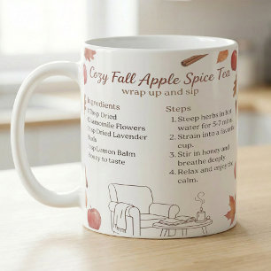Caneca De Café Receita de Chá de Maçã Temperado de Outono