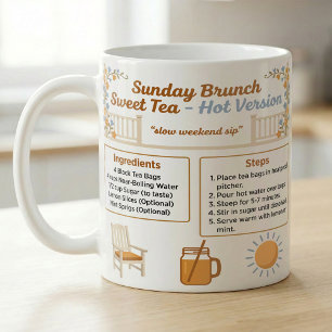 Caneca De Café Receita de Chá Doce Quente Porch Brunch