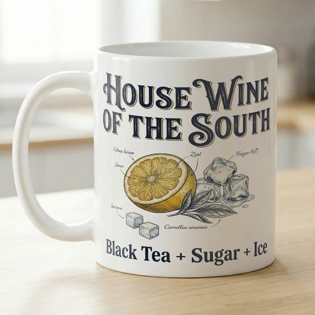 Caneca De Café Receita de Chá Doce Vinho Caseiro do Sul (Criador carregado)