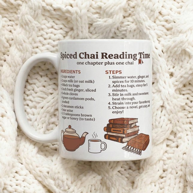Caneca De Café Receita de Chá Temperado para Ritual de Leitura (Criador carregado)