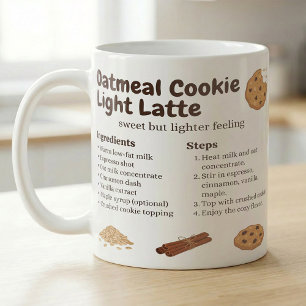Caneca De Café Receita de Latte de Biscoito de Aveia Doce