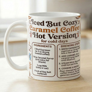 Caneca De Café Receita de Latte de Caramelo Quente Aconchegante