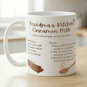 Caneca De Café Receita de Leite de Canela da Vovó, Receita Aconch