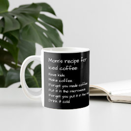 Caneca De Café Receita De mães Para Parentalidade Engraçada De Ca