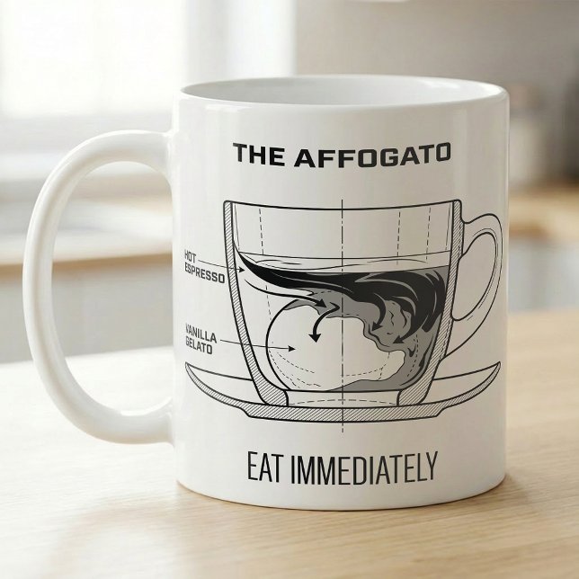 Caneca De Café Receita de Sobremesa de Café Affogato Coma Imediat (Criador carregado)