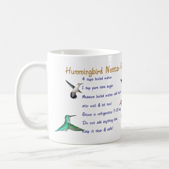 Caneca De Café Receita do néctar dos colibris (Esquerda)