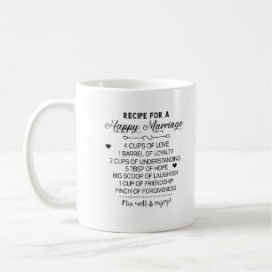 Caneca De Café Receita para presentes de casamento de casamento f