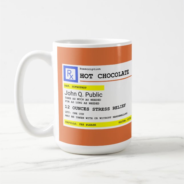 Caneca De Café Receita personalizada de chocolate quente (Esquerda)