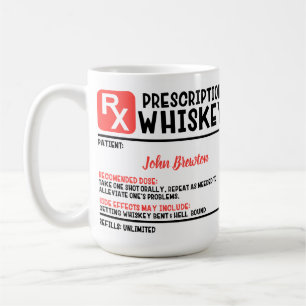 Caneca De Café Receita Personalizada Engraçada do Doutor Whiskey