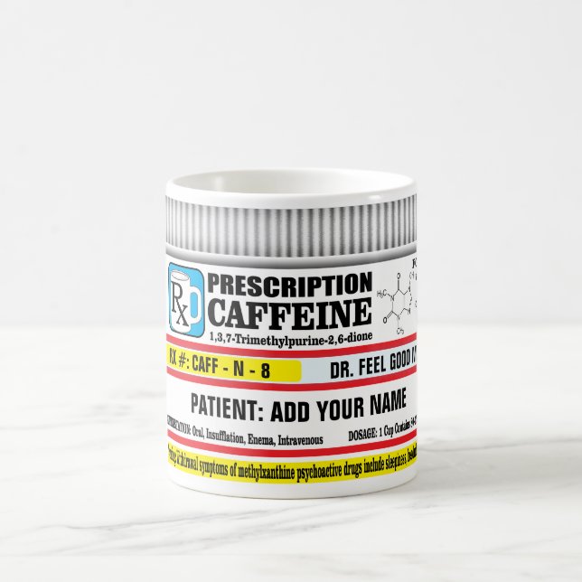 Caneca De Café Receita RX Caffeine (Centro)