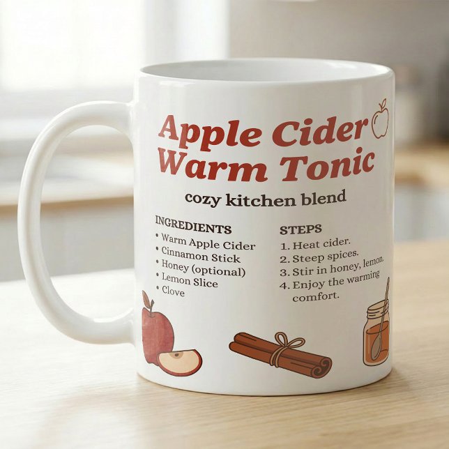 Caneca De Café Receita Simples de Tônico de Sidra de Maçã de Outo (Criador carregado)
