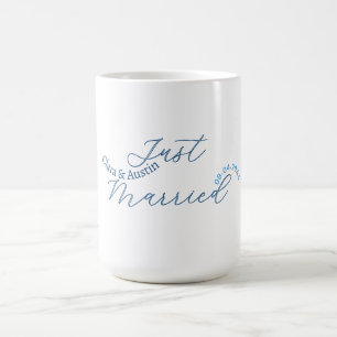 Caneca De Café Recém-casados adicionar nome do casal data ano sim