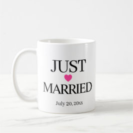 Caneca De Café Recém-Casados com Data Personalizada 