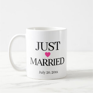 Caneca De Café Recém-Casados com Data Personalizada