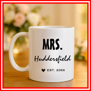 Caneca De Café Recém-Casados Elegantes Sr e Sra Casal Casamento