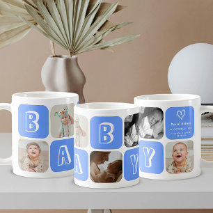 Caneca De Café Recém-nascido Menino 5 colagem de fotos lembrança