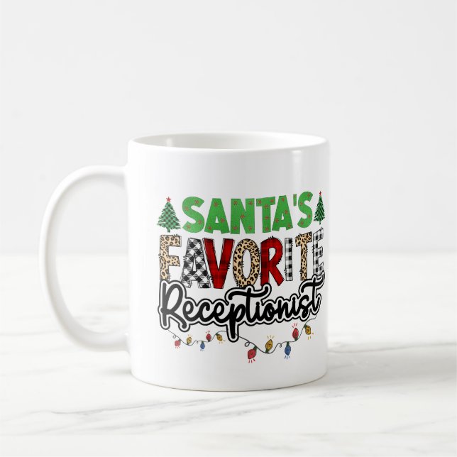 Caneca De Café Recepcionista Favorito de Papais noeis Personaliza (Esquerda)
