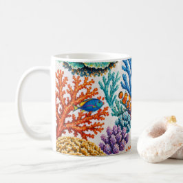 Caneca De Café Recife de Coral Colorido Peixe Tropical