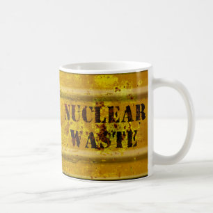Caneca De Café Recipiente antigo de resíduos radioativos -