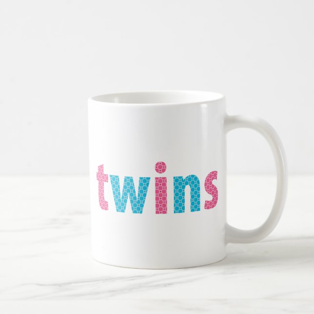 Caneca De Café RECOLHA DE GÊMEOS - mistura {aqua + rosa} (Direita)