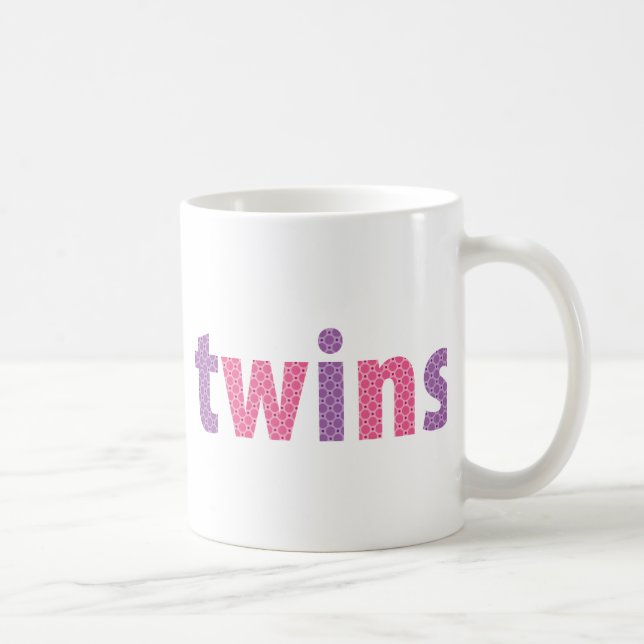 Caneca De Café RECOLHA DE GÊMEOS - raparigas {violet + rosa} (Direita)