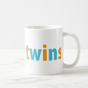 Caneca De Café RECOLHA DE GÊMEOS - rapazes {laranja + aqua}