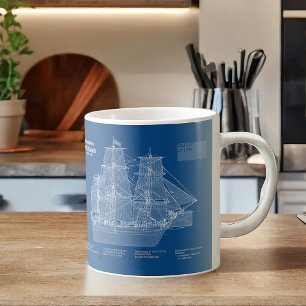 Caneca De Café Recompensa HMS - ABD de Planos de Impressão Bluepr