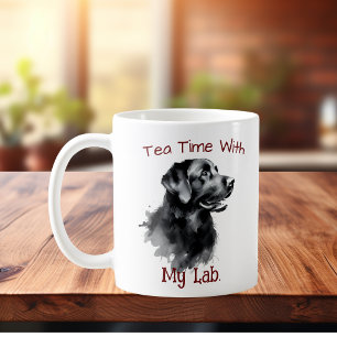 Caneca De Café Recordo Personalizado de Labrador Preto
