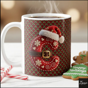 Caneca De Café Recorte de Ouro Pastel Camadas Letra C