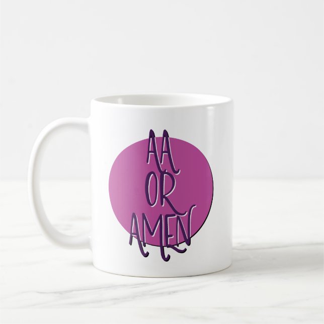 Caneca De Café Recuperação AA ou Amen (Esquerda)