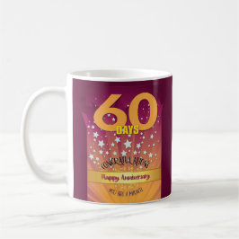 Caneca De Café Recuperação Personalizada de 60 Dias Aniversário N