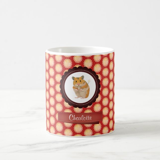 Caneca De Café Red Add Your Name Hamster (Centro)