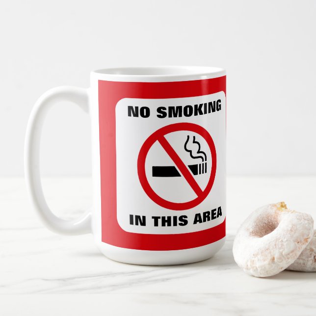 Caneca De Café Red and White No Smoking (Com Donut)