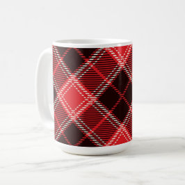 Caneca De Café Red Black Tartan