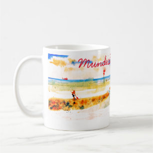 Caneca De Café Red Boat and Beach em Mundesley, Norfolk