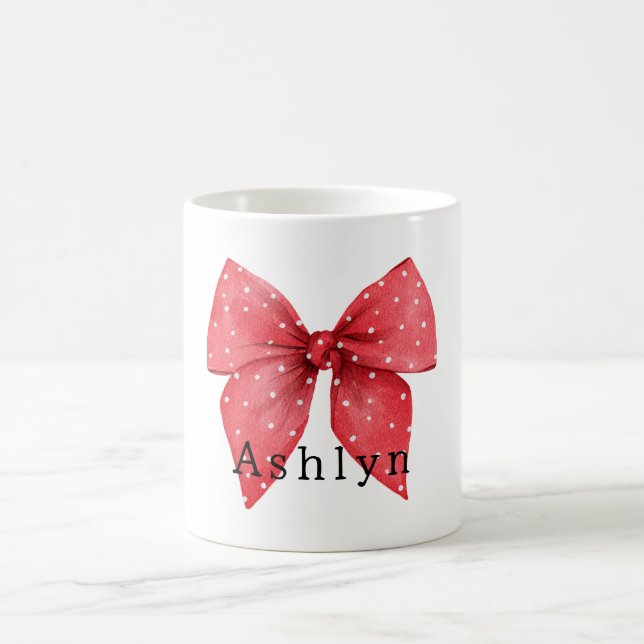 Caneca De Café Red Bow White Dots (Centro)