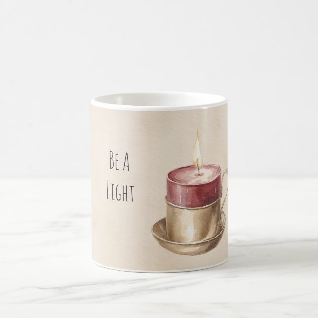 Caneca De Café Red Candle in Gold Be A Light (Centro)