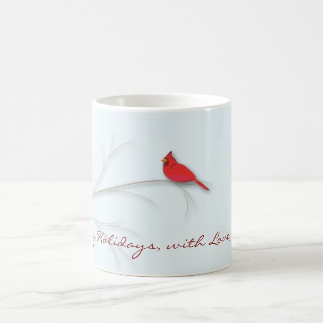 Caneca De Café Red Cardinal Editable Mug (Centro)