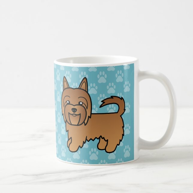 Caneca De Café Red Cartoon Australian Terrier (Direita)