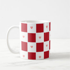 Caneca De Café Red Checked Love Mug