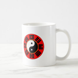Caneca De Café Red Chinese Harmony Bagua Trigram Yin Yang
