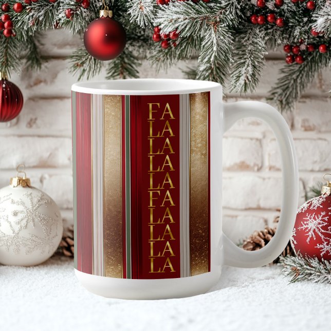 Caneca De Café Red Christmas Fa La Pattern#27 ID1009 (Criador carregado)